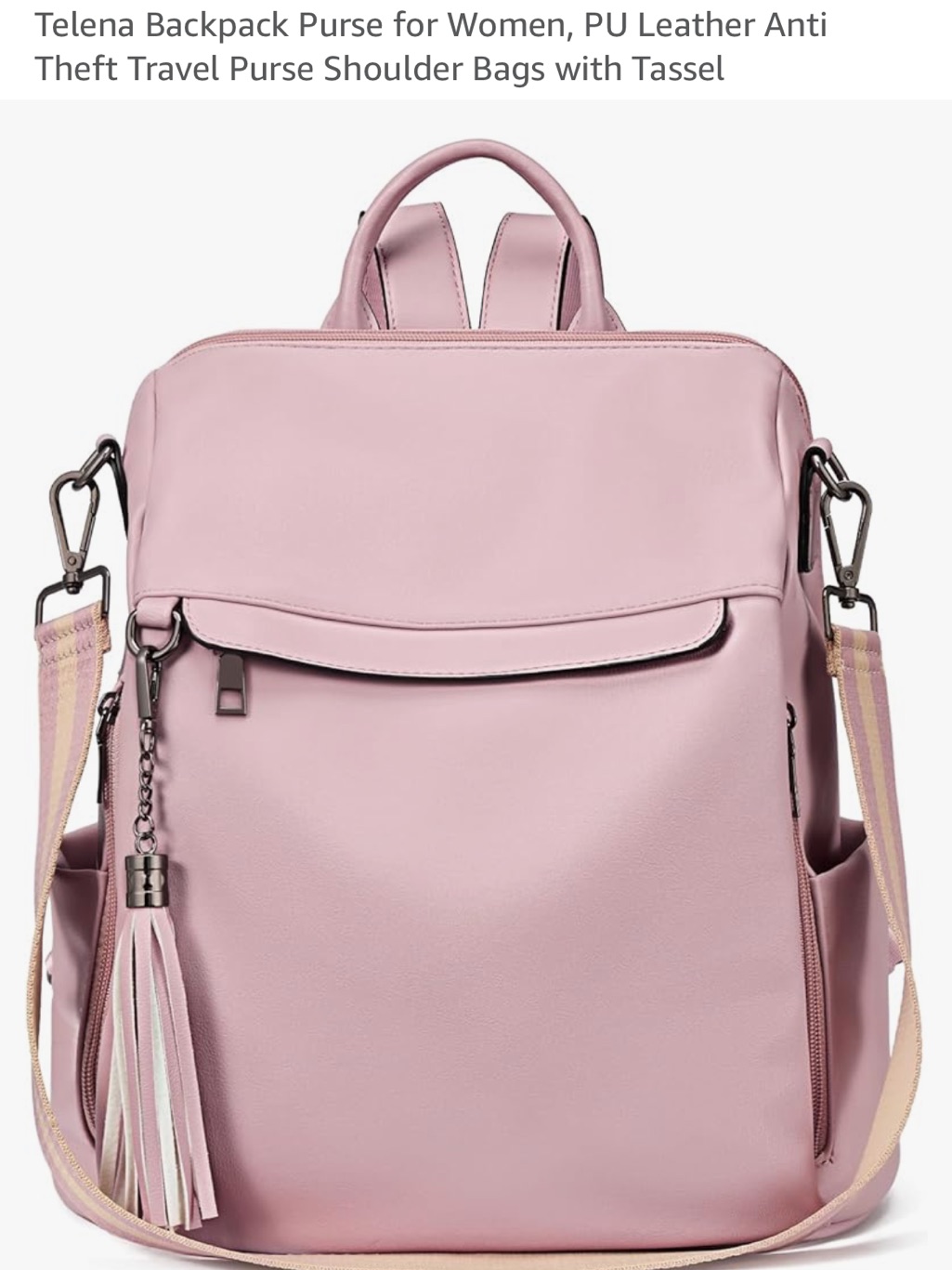 Stylish Blush Pink Women’s Backpack Tote